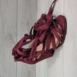 Torrid Women Lace Up Gladiator Heels Back Zip Sandals shoes sz 8WW Extra Wide